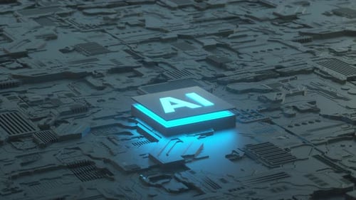 Futuristic AI Chip Activation on Digital Circuitry
