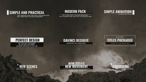 Minimal Titles Pack in Davinci Resolve.