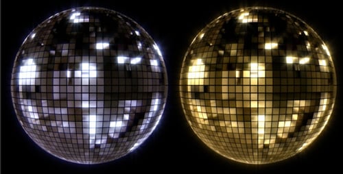 Seamless Loop of Spinning Silver and Gold Disco Balls