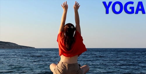 Woman Doing Yoga Poses on Beach By Ocean
