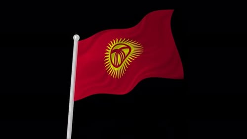 Realistic Seamless Loop Kyrgyzstan Flag Waving