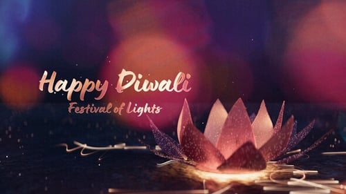 Diwali Festival of Lights Opener with Glowing Lotus and Particles