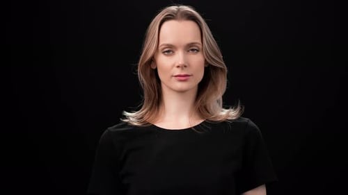 Close Up of Young Adult Woman Portrait Studio Shot