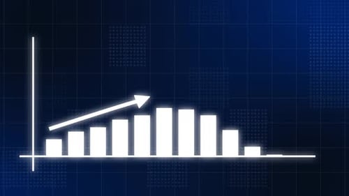 Digital Data Bar Graph with Upward Trend Animation