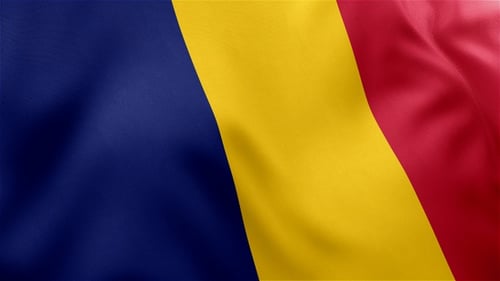 Realistic Waving Flag of Chad with Seamless Loop