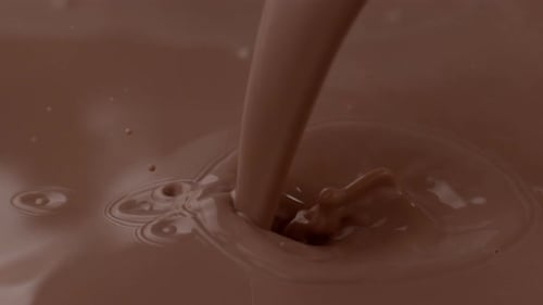 Creamy Milk Chocolate Flowing and Rippling