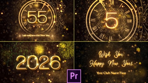 Golden New Year Countdown with Elegant Cursive Text