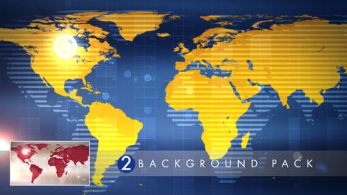 Futuristic Global World Map News Broadcast Background