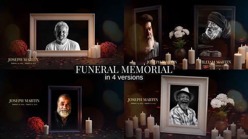 Funeral Memorial Slideshow – In Loving Memory Tribute Video MOGRT