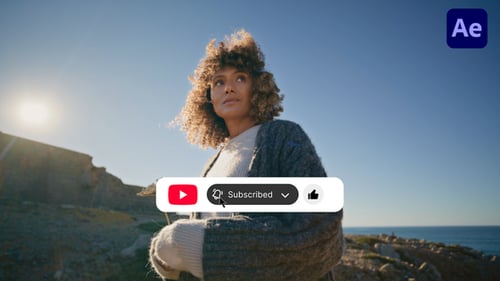 Clean Minimalistic YouTube Subscribe Buttons for After Effects