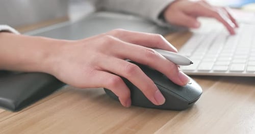 Woman working on laptop computer