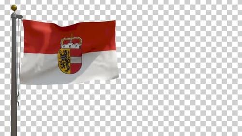 Salzburg Flag Waving on Transparent Background