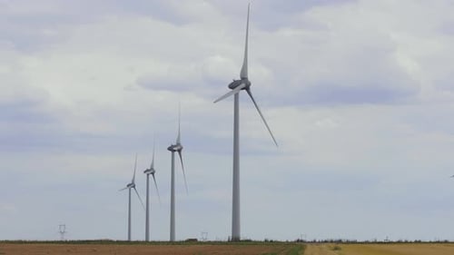 Scene of wind turbine energy.