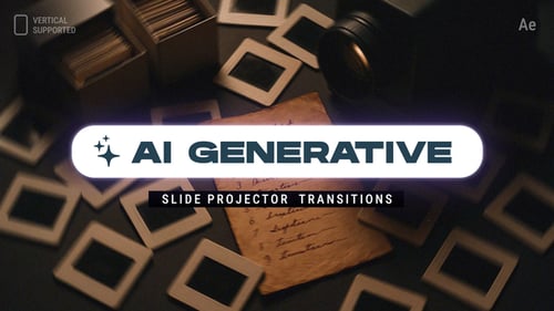AI Generative Slide Projector Transitions | Vertical | After Effects