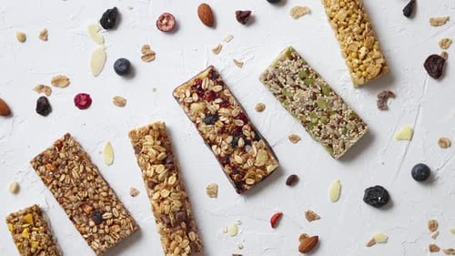 Homemade Gluten Free Granola Bars with Mixed Nuts, Seeds, Dried Fruits