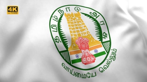 Drapeau du Tamil Nadu (drapeau indien) - 4K