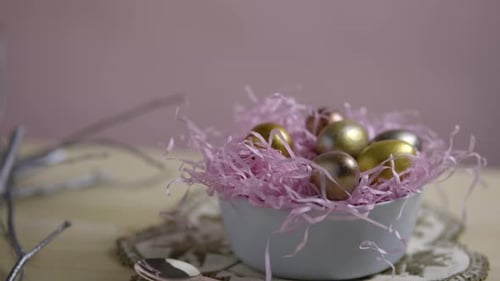 Beautiful Holiday Composition with Easter Eggs