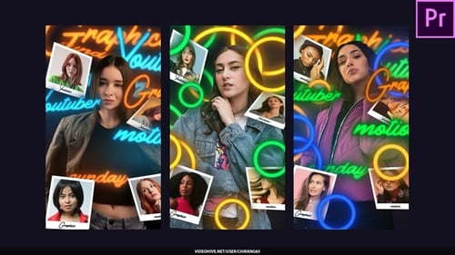 Neon Photo Memories Stories For Premiere Pro