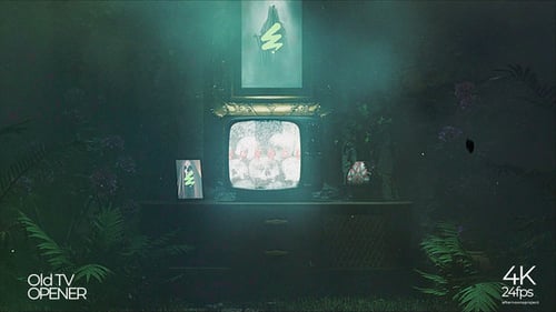 Retro Glitch Television Opener for Spooky Content