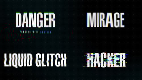 Dynamic Glitch Text Animations and Digital Distortion Effects
