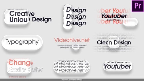 Modern Glass Capsule Text Titles with Fluid Distortion Effects