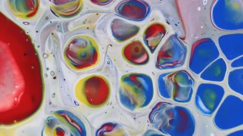 Macro Abstract Footage of Spreading Multicolored Paint