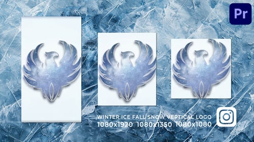Winter Ice Fall Snow Logo Opener for Social Media Reels