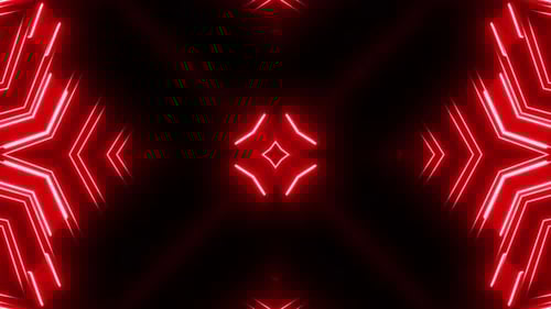 Abstract Red Neon Geometric Lines Loop Background