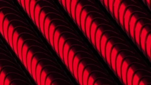 Dynamic Red Glossy Abstract Waves Background Loop