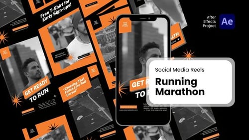 Social Media Reels - Running Marathon After Effects Project Files