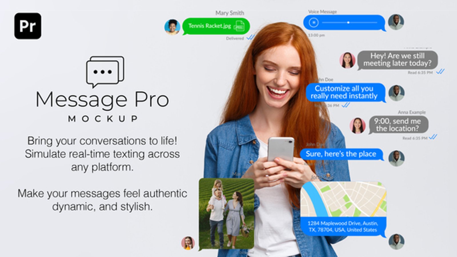 Customizable Chat Message Interface UI Animation for Social Video ...