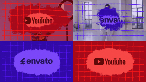 Grungy Grid Line Logo Reveal Transition