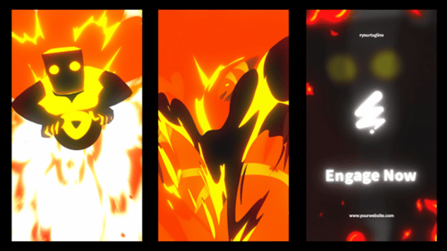 Dynamic Fiery Logo Reveal with Abstract Monster Animation