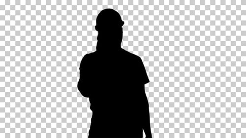 Silhouette worker , Alpha Channel