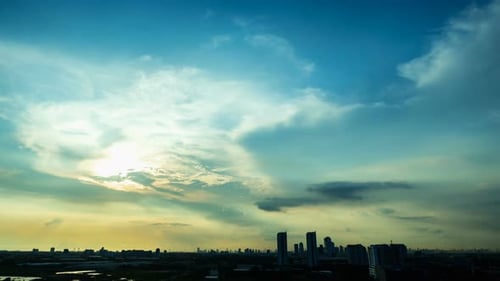 Beautiful City Skyline Time Lapse at Sunrise
