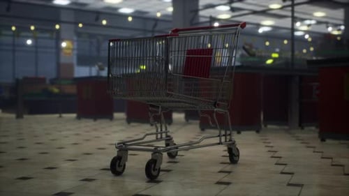 Empty Closed Supermarket Due Covid19 Coronavirus Epidemic