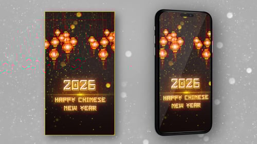 Festive Chinese New Year Lanterns and Text Reveal