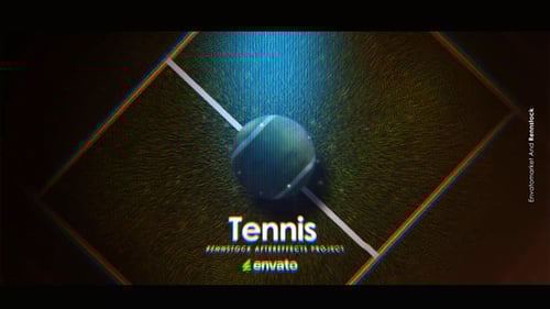 Dynamic Tennis Ball Logo Reveal with Glitch Effects