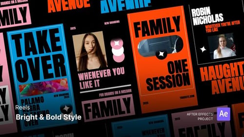 Reels - Bright & Bold Style After Effects Project Files
