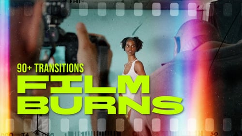 Dynamic Cinematic Film Burn and Light Leak Transitions Pack