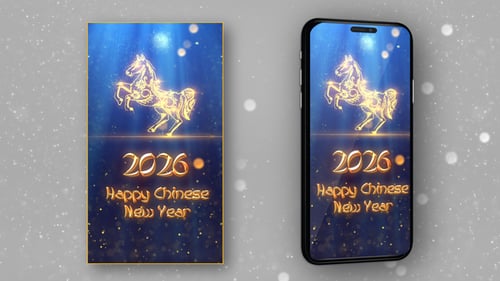 Sparkling Golden Horse Chinese New Year Title Animation