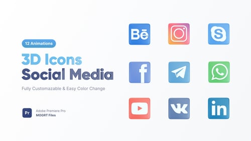 3D Social Media Icons