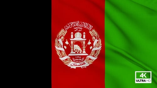 Realistic Vertical Afghanistan Flag Waving Loop