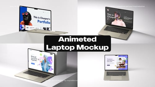 Dynamic Laptop Screen Presentation Mockup
