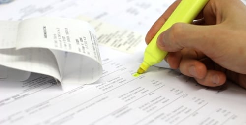 Highlighting Amounts on Printed Financial Statement