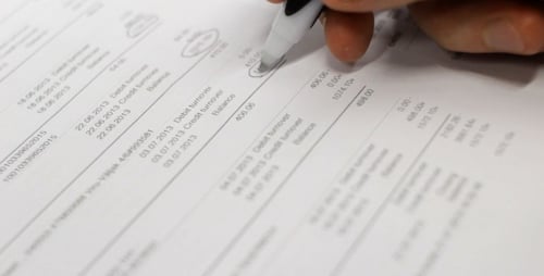 Reviewing Financial Statements and Circling Numbers