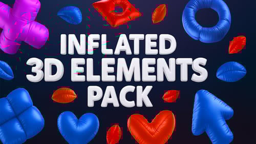 3D Glossy Inflated Pack – Trendy Plastic Shapes & Visual FX MOGRT