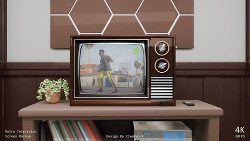 Retro Television Screen Mockup