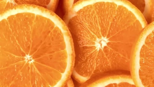 Heap Fresh Appetizing Orange Texture Circle Slice Vitamin Detox Summer Fruit Background Top View