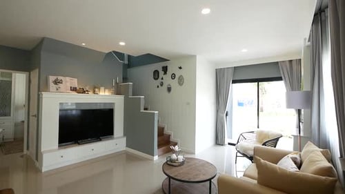 Modern Living Room Design in Bright Home Interior